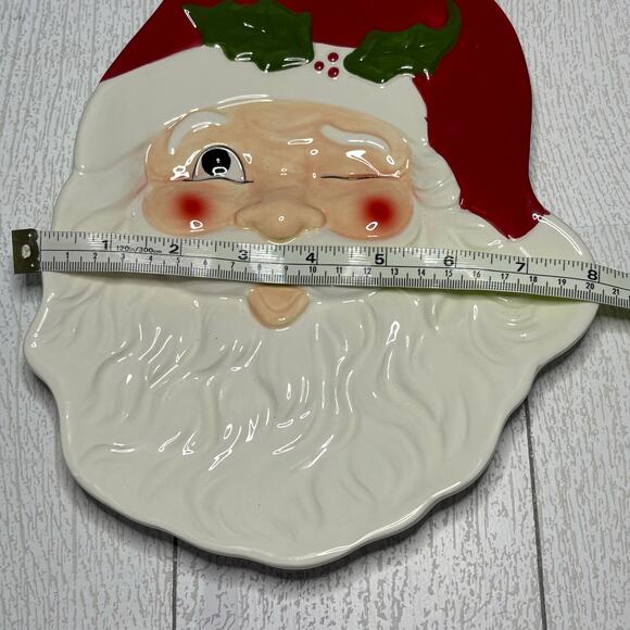 Peppermint Place Winking Santa Cookie Plate Holiday Dish - Picture 6 of 9